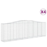 VidaXL Schanskorven 4 st gewelfd 400x50x120 140 cm ijzer