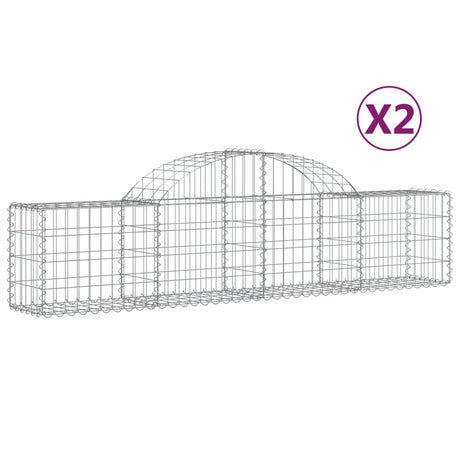 Vidaxl schanskorven 2 st gewelfd 200x30x40 60 cm gegalvaniseerd ijzer