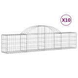 VidaXL Schanskorven 10 st gewelfd 200x30x40 60 cm gegalvaniseerd ijzer