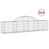 VidaXL Schanskorven 14 st gewelfd 200x30x40 60 cm gegalvaniseerd ijzer