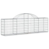 Vidaxl schanskorven 2 st gewelfd 200x30x60 80 cm gegalvaniseerd ijzer