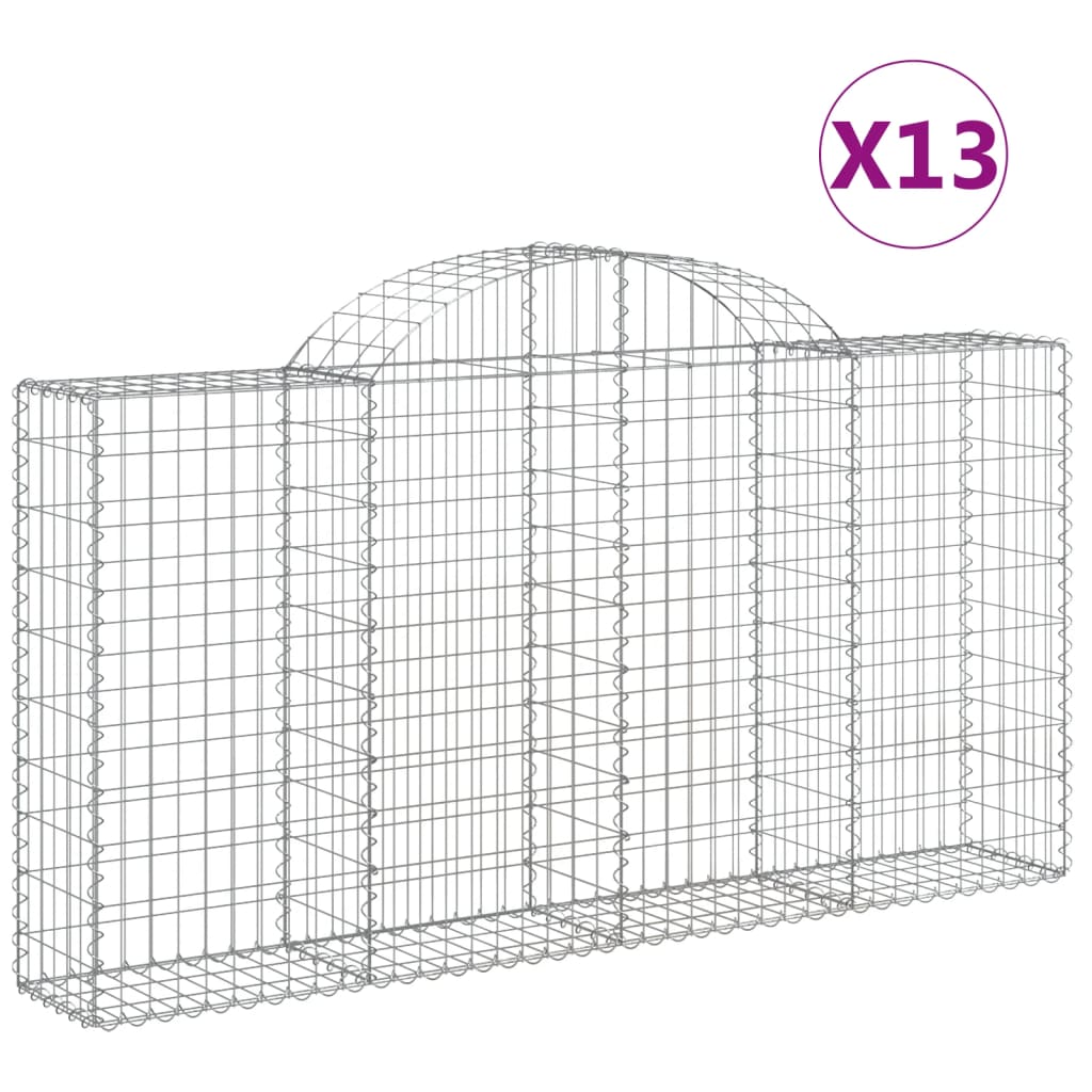 VidaXL Schanskorven 13 st gewelfd 200x30x100 120 cm ijzer