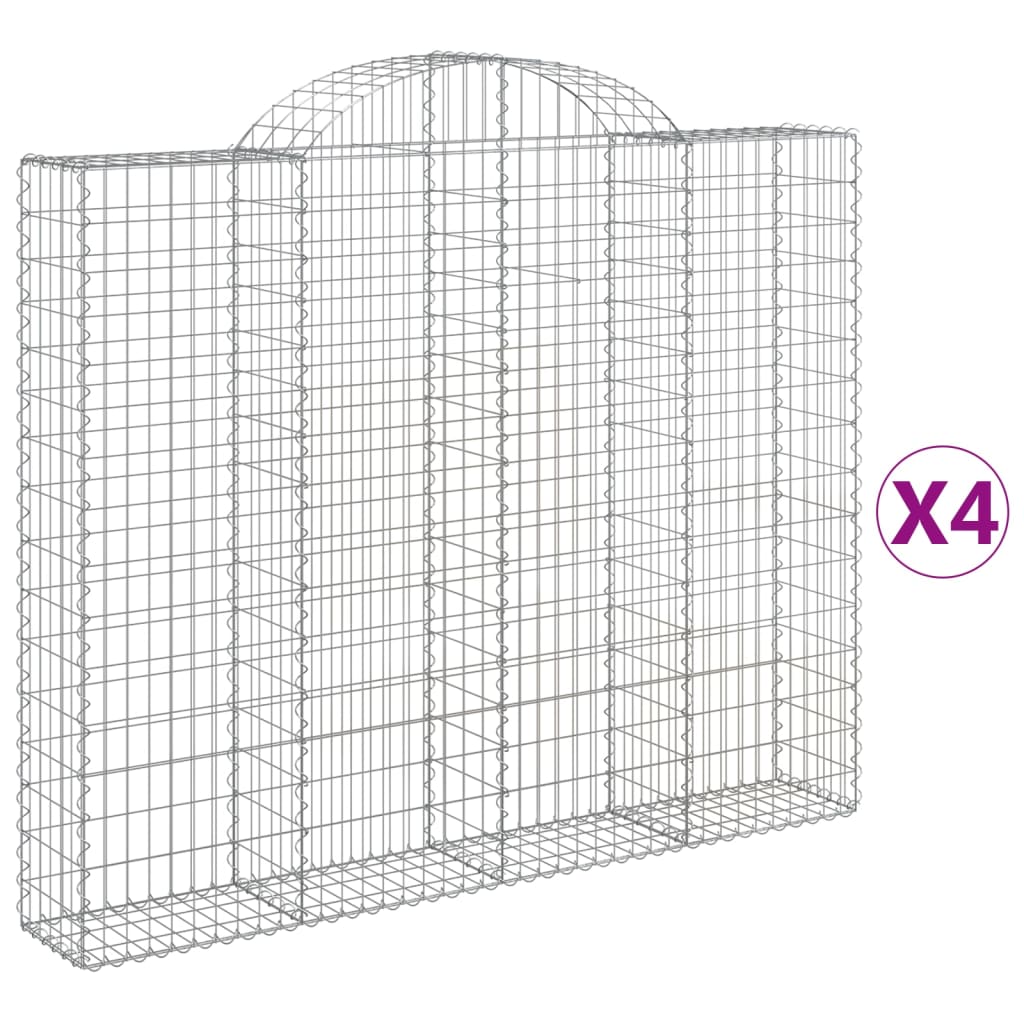 VidaXL Schanskorven 4 st gewelfd 200x30x160 180 cm ijzer