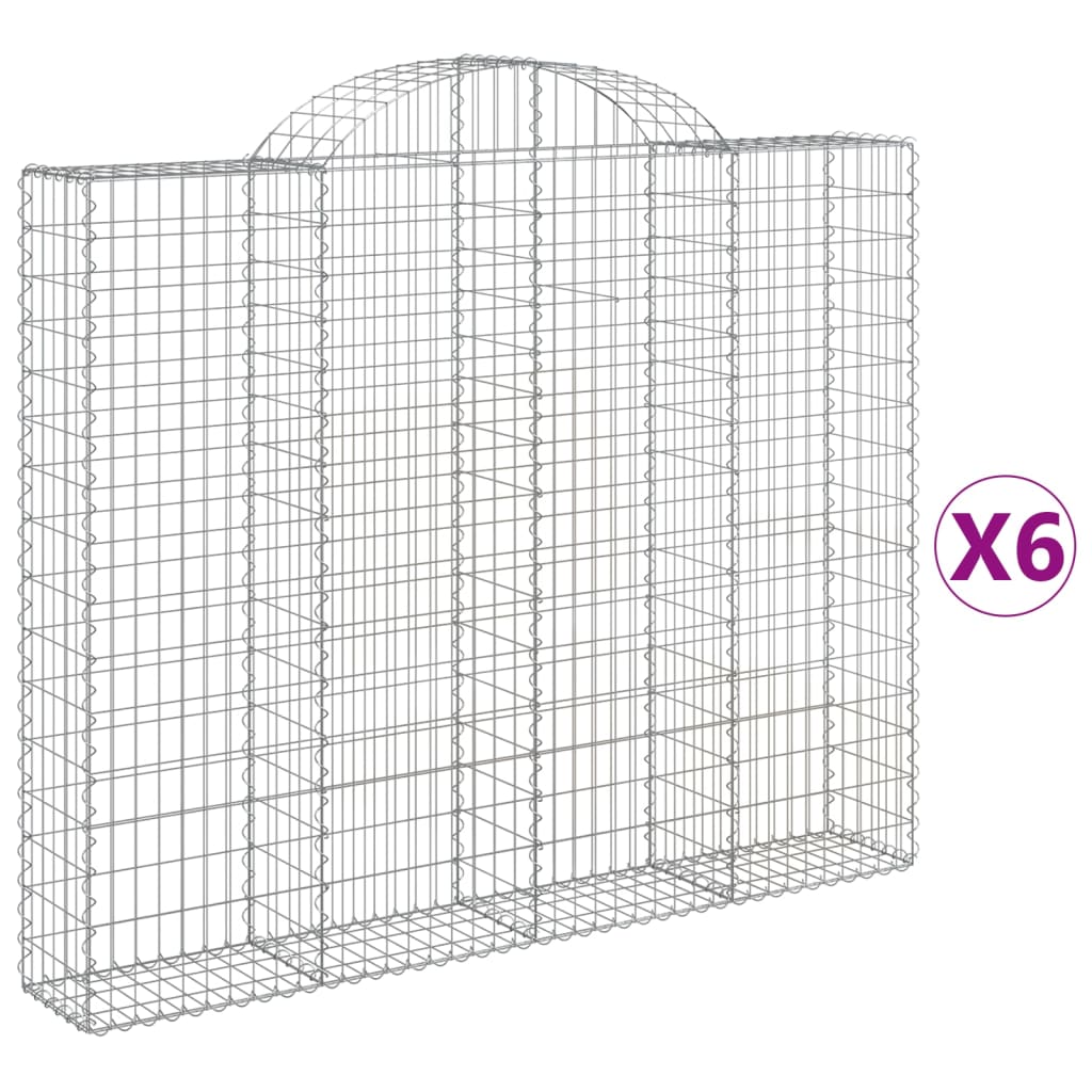 VidaXL Schanskorven 6 st gewelfd 200x30x160 180 cm ijzer