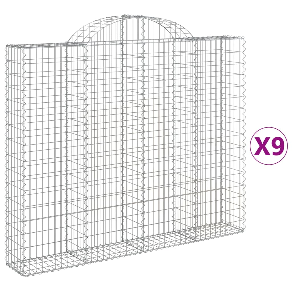 VidaXL Schanskorven 9 st gewelfd 200x30x160 180 cm ijzer