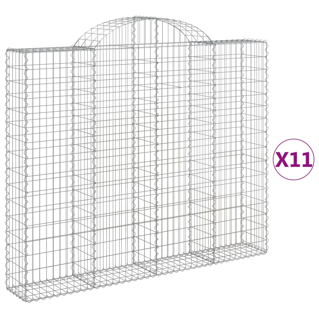 VidaXL Schanskorven 11 st gewelfd 200x30x160 180 cm ijzer