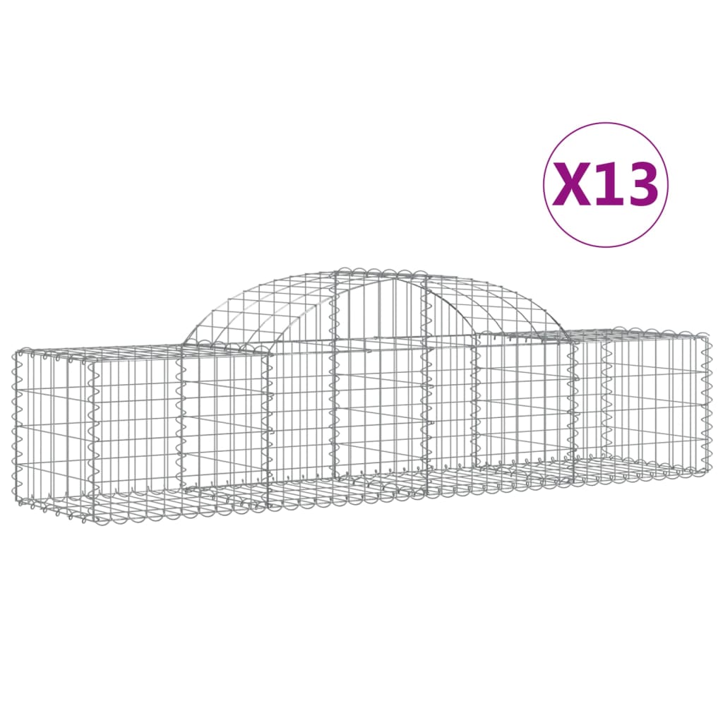 VidaXL Schanskorven 13 st gewelfd 200x50x40 60 cm gegalvaniseerd ijzer