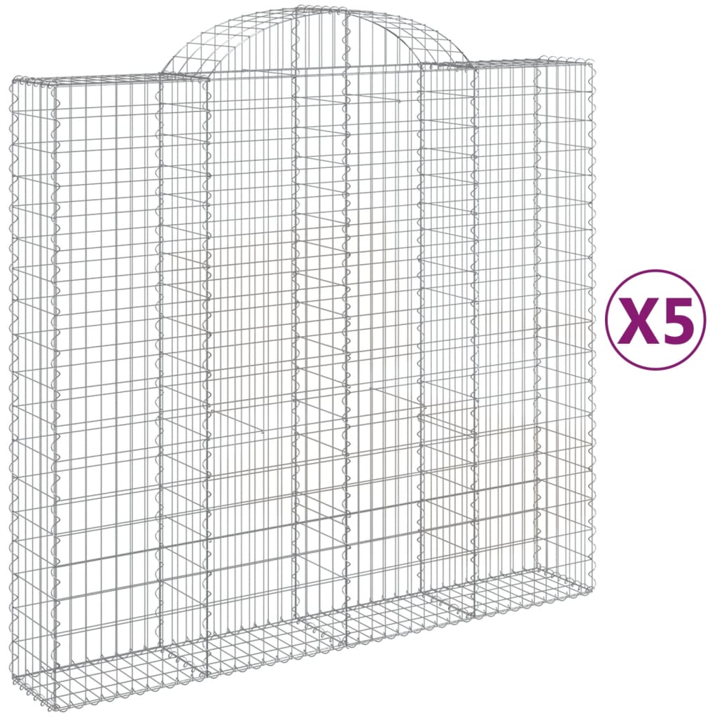 VidaXL Schanskorven 5 st gewelfd 200x50x180 200 cm ijzer