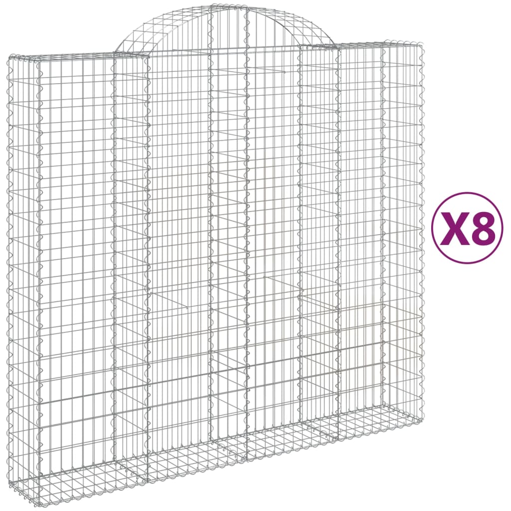 VidaXL Schanskorven 8 st gewelfd 200x50x180 200 cm ijzer