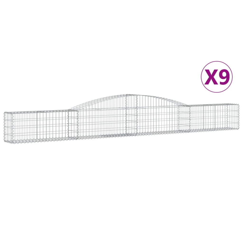 VidaXL Schanskorven 9 st gewelfd 400x30x40 60 cm ijzer