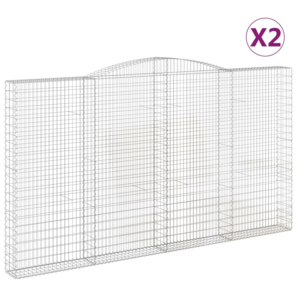 VidaXL Schanskorven 2 st gewelfd 400x30x220 240 cm ijzer