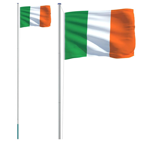 Vidaxl vlag met vlaggenmast ierland 6,08 m aluminium