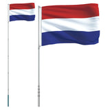 VidaXL Vlag met vlaggenmast Nederland 5,55 m aluminium