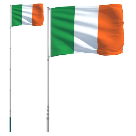 Vidaxl vlag met vlaggenmast ierland 5,5 m aluminium