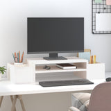 VidaXL Monitorstandaard 70x27,5x15 cm massief grenenhout wit