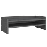 Vidaxl monitorstandaard 50x24x16 cm massief grenenhout grijs