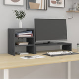 Vidaxl monitorstandaard 81x20x30 cm massief grenenhout grijs