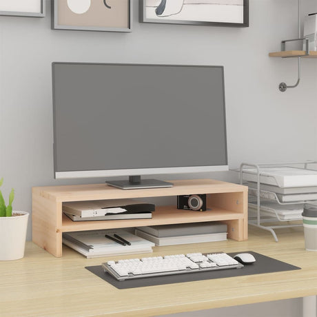 Vidaxl monitorstandaard (52-101)x22x14 cm massief grenenhout