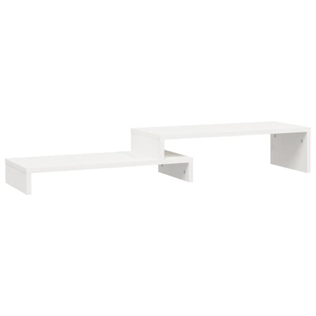 Vidaxl monitorstandaard (52-101)x22x14 cm massief grenenhout wit
