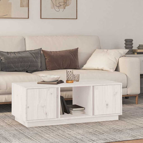 Vidaxl salontafel 110x50x40 cm massief grenenhout wit