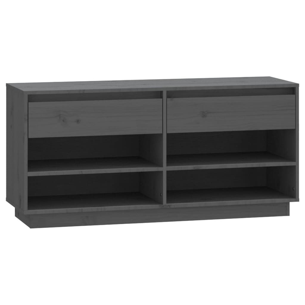 Vidaxl schoenenkast 110x34x52 cm massief grenenhout grijs