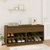 Vidaxl schoenenkast 110x34x52 cm massief grenenhout honingbruin