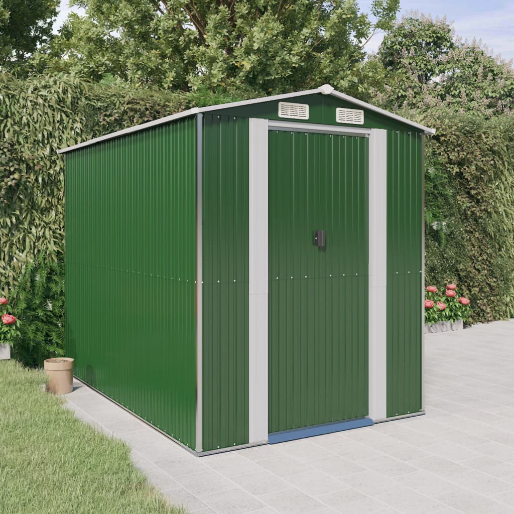 VidaXL Tuinschuur 192x274x223 cm gegalvaniseerd staal groen