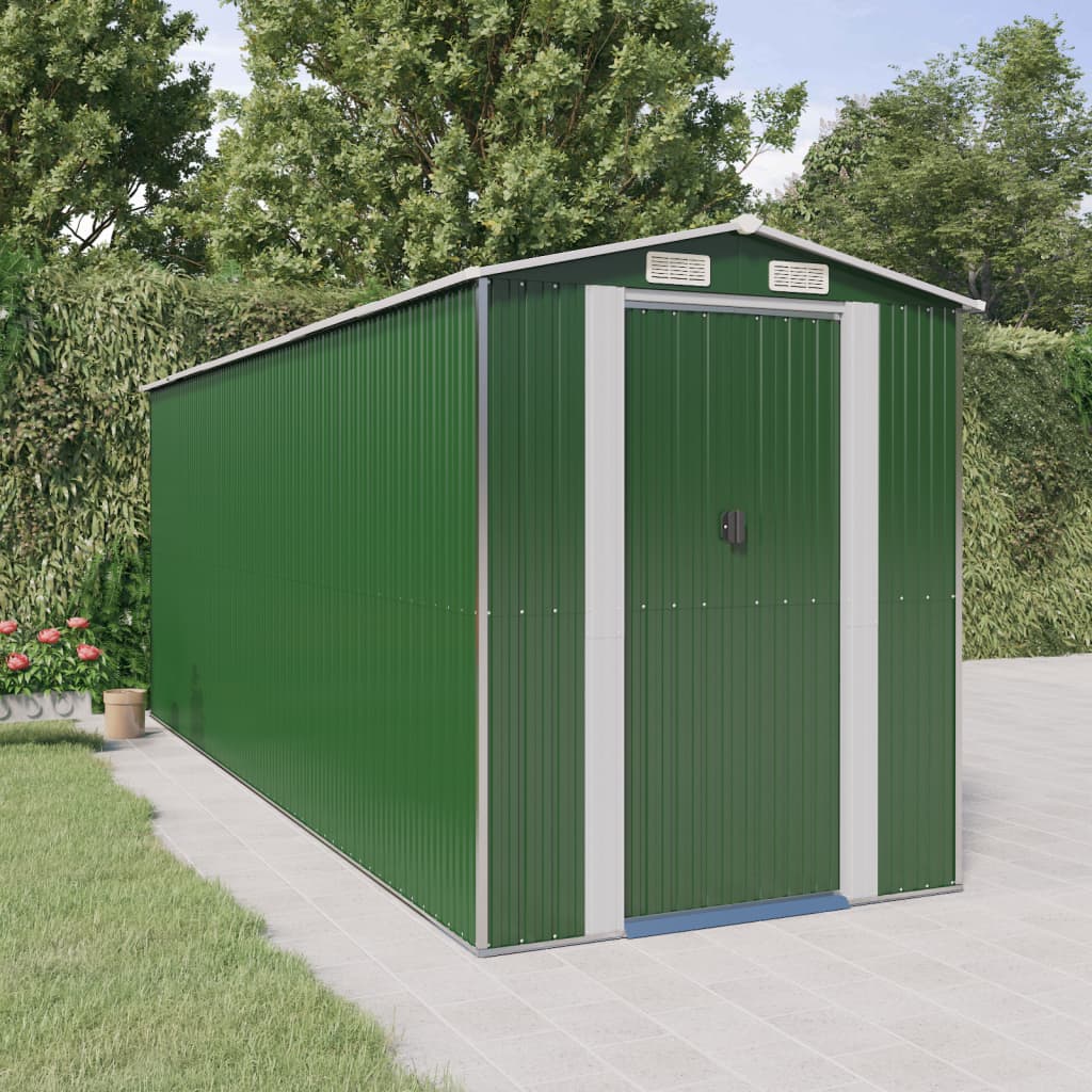 VidaXL Tuinschuur 192x523x223 cm gegalvaniseerd staal groen