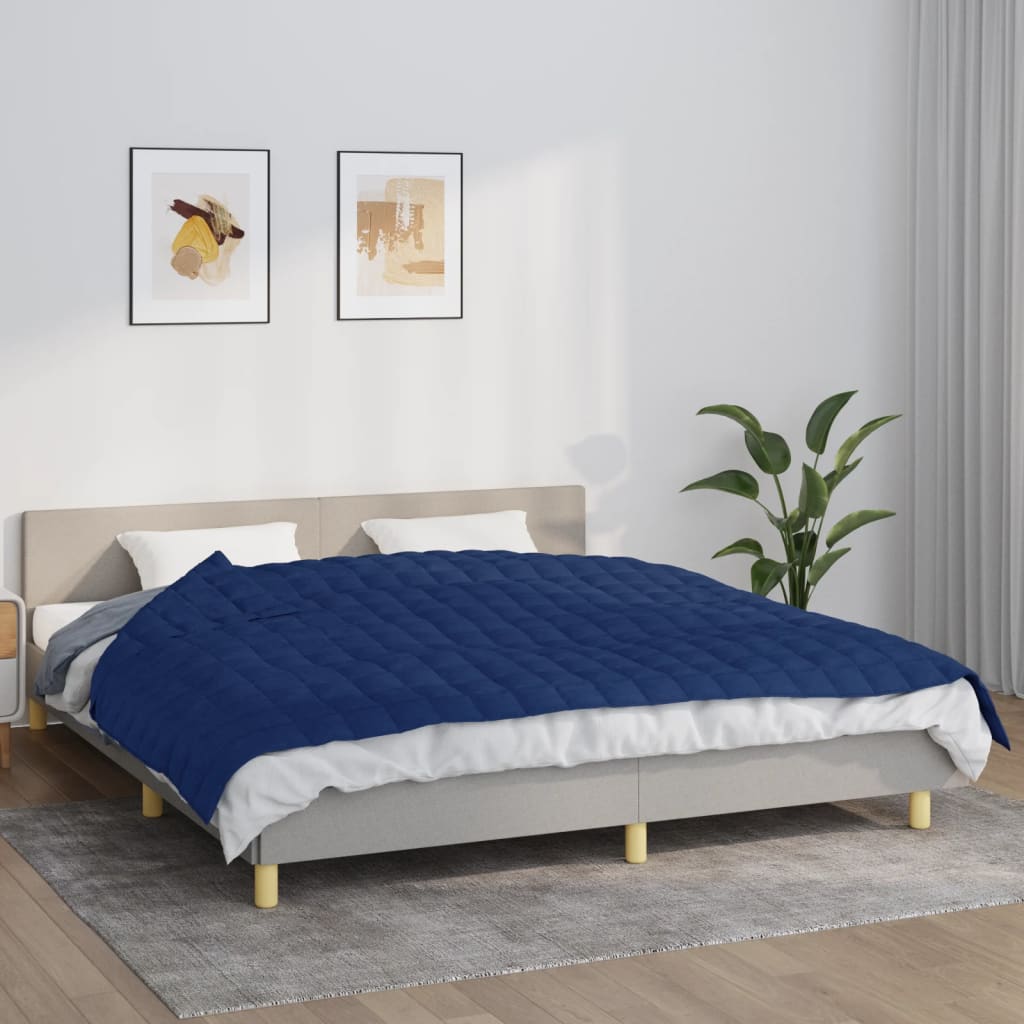 VidaXL Verzwaringsdeken 155x220 cm 7 kg stof blauw