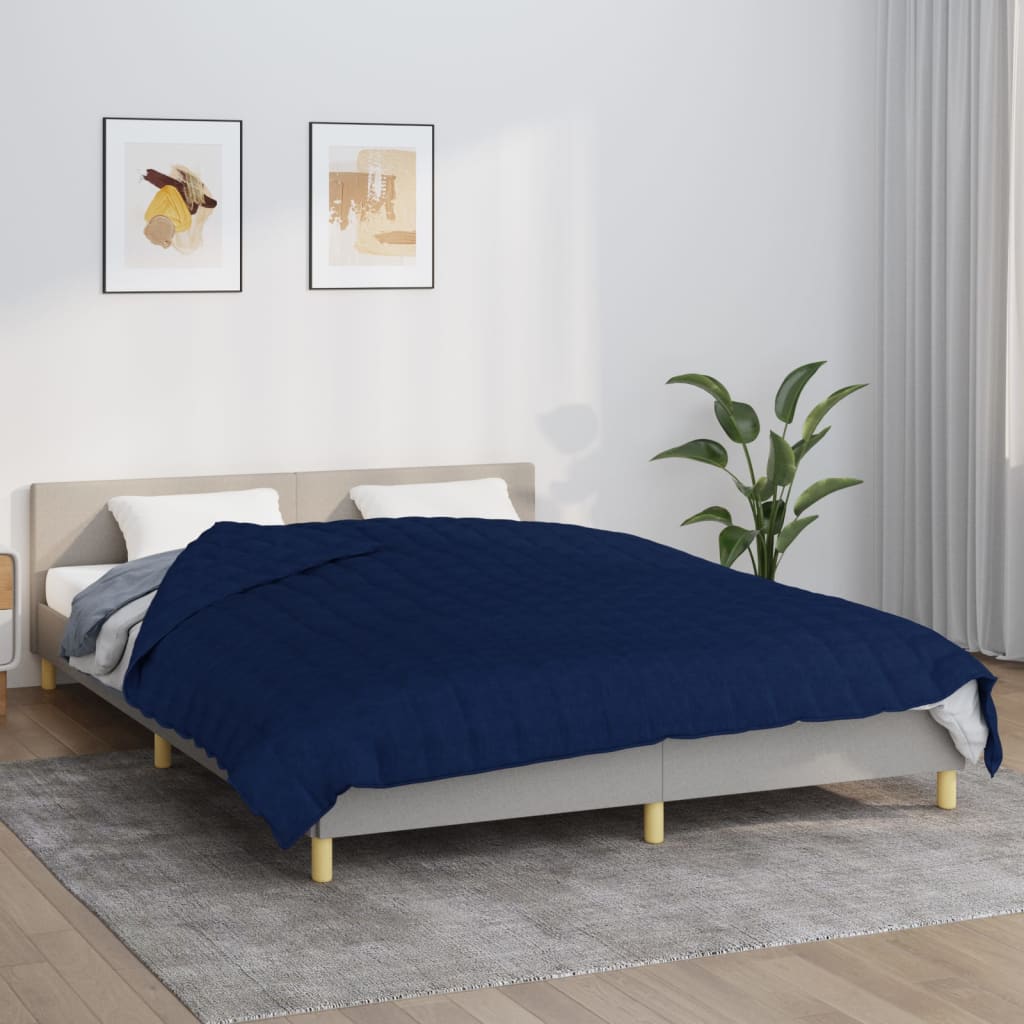 VidaXL Verzwaringsdeken 200x200 cm 13 kg stof blauw