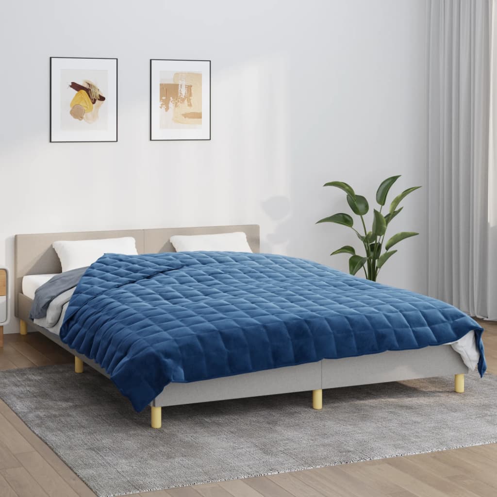 VidaXL Verzwaringsdeken 200x225 cm 9 kg stof blauw