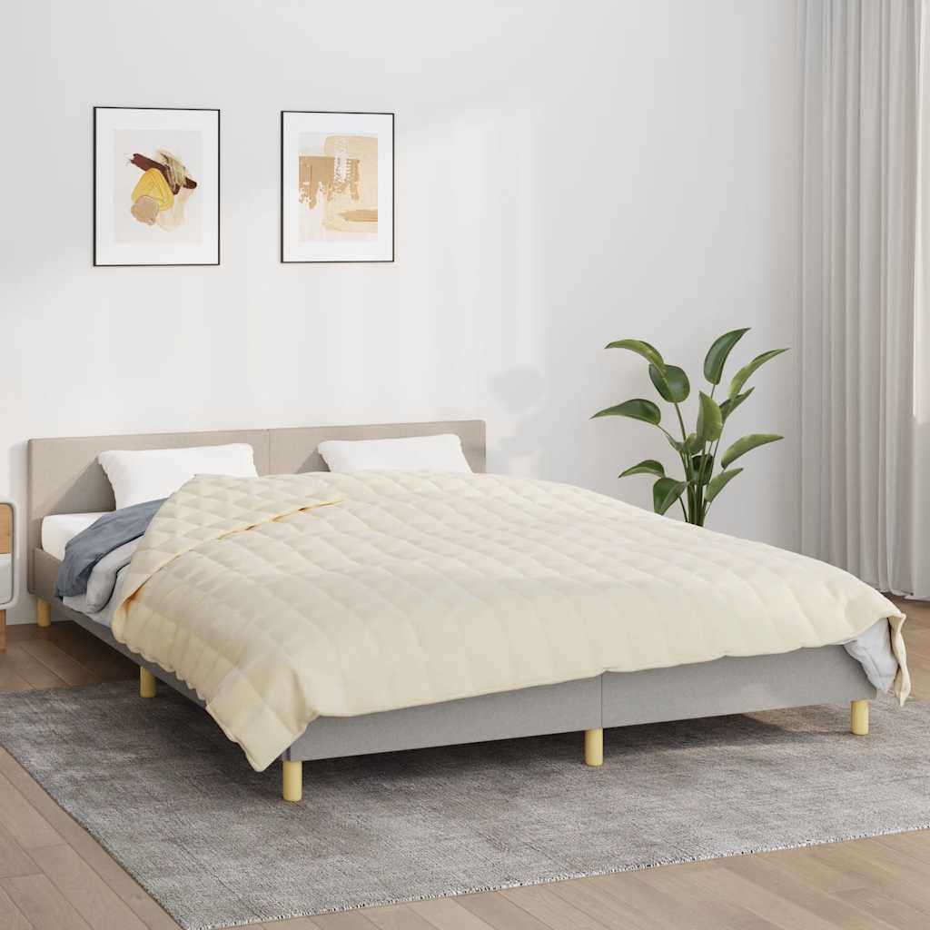 Vidaxl verzwaringsdeken 200x225 cm 9 kg stof lichtcrèmekleurig