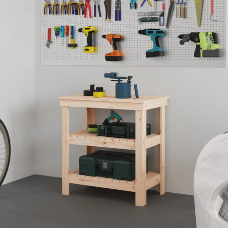 Vidaxl werkbank 78,5x50x80 cm massief grenenhout