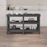 Vidaxl werkbank 142,5x50x80 cm massief grenenhout grijs