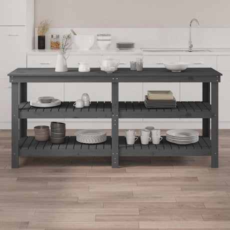 Vidaxl werkbank 181x50x80 cm massief grenenhout grijs