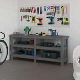Vidaxl werkbank 181x50x80 cm massief grenenhout grijs