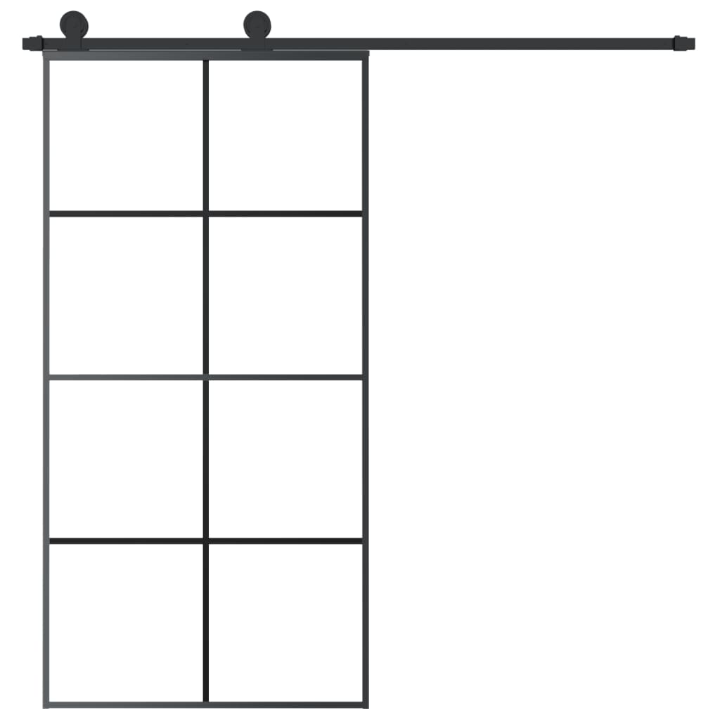 VidaXL Schuifdeur met beslag 102,5x205 cm ESG-glas en aluminium