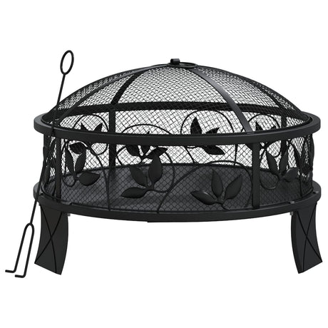 Vidaxl vuurplaats met pook xxl 50 cm staal