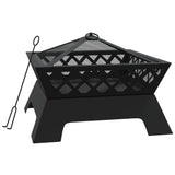 Vidaxl vuurplaats met pook xxl 50 cm staal
