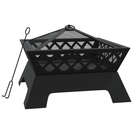Vidaxl vuurplaats met pook xxl 50 cm staal
