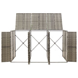 Vidaxl containerberging driedubbel 207x80x117 cm poly rattan grijs