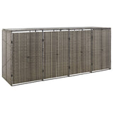 VidaXL Containerberging viervoudig 274x80x117 cm poly rattan grijs