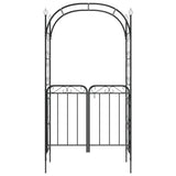 VidaXL Tuinboog met poort 108x45x235 cm staal zwart