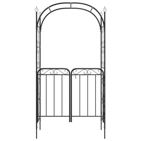 Vidaxl tuinboog met poort 108x45x235 cm staal zwart