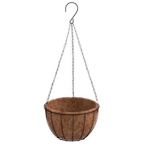 Vidaxl plantenbakken hangend 4 st met kokosbak staal ø 35x52 cm zwart