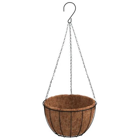 Vidaxl plantenbakken hangend 4 st met kokosbak staal ø 40x63 cm zwart