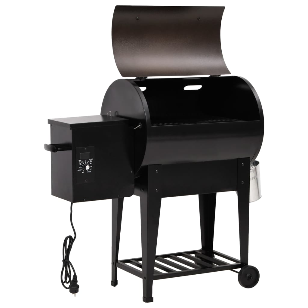 Vidaxl pelletbarbecue met bodemplaat 94 cm ijzer zwart