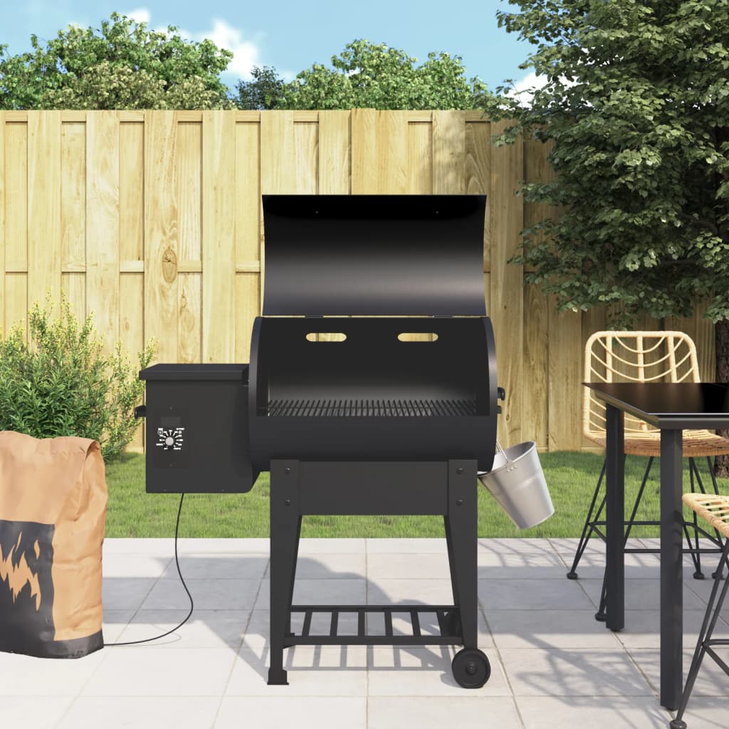 Vidaxl pelletbarbecue met bodemplaat 94 cm ijzer zwart