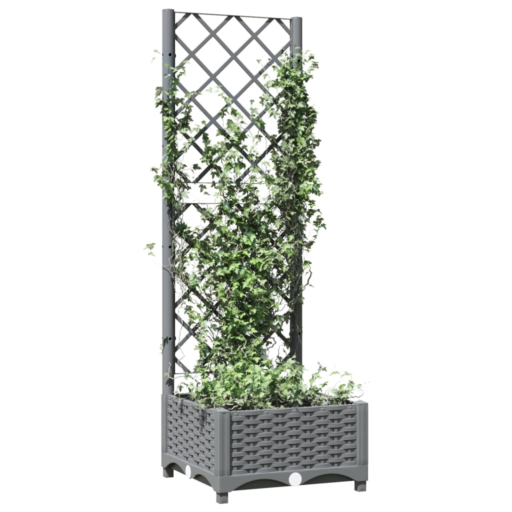 Vidaxl plantenbak met latwerk 40x40x121,5 cm polypropeen