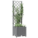 Vidaxl plantenbak met latwerk 40x40x136 cm polypropeen lichtgrijs